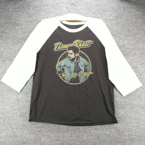 Thomas Rhett Mens 2018 Tour T-Shirt Black Large Crew Neck 3/4 Sleeve Knit - Picture 2 of 14